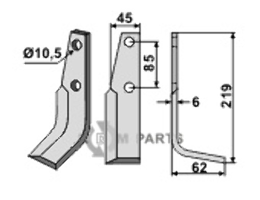 Fräsmesser, rechte Ausführung geeignet für M.A.B. Bocchini 4149