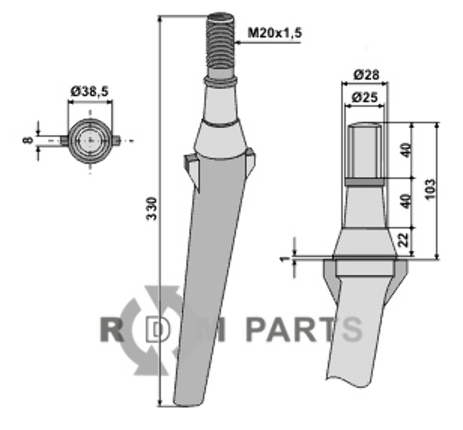 Tine for rotary harrows fitting for Krone 4913940