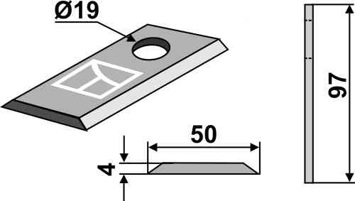 Rotary mower blade fitting for JF 1380-0025 / 1122100 / 1114680