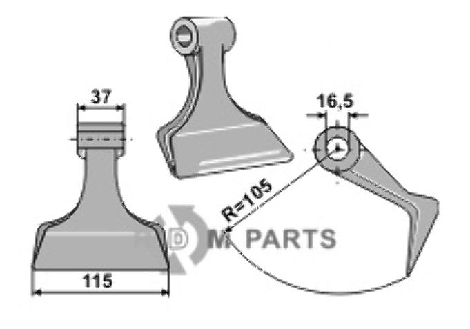 RDM Parts Hammerslagel egnet til Kuhn 6061900