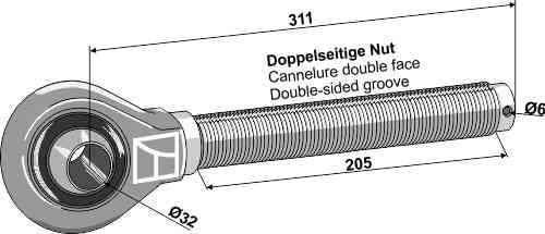Tie-rod 1.3/4'' - left thread