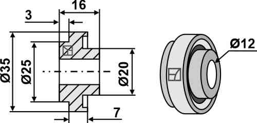 RDM Parts Bush for straw chopper flail blade fitting for Claas 755.861.1