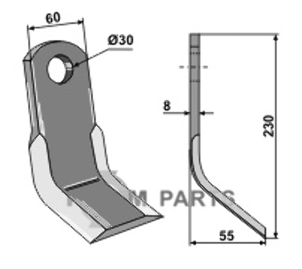 RDM Parts Y-klinge egnet til Moreau BT298
