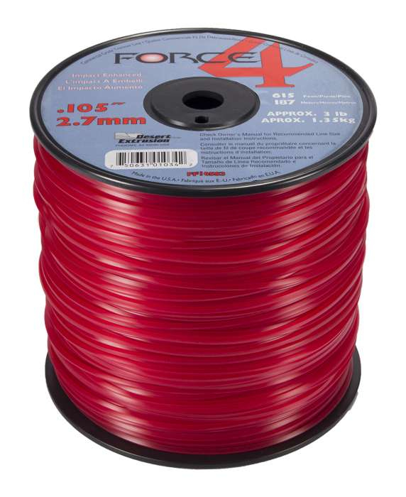 Trimmer line force 4™ shaped red .105" / 2.7mm