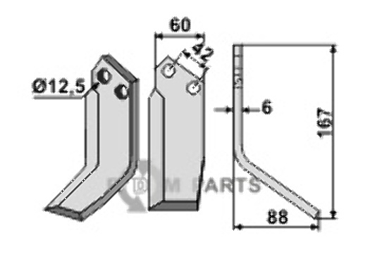 Blade, right model fitting for Pasquali NF 557 - 500093