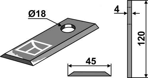 Rotary mower blade fitting for Kuhn 56451210