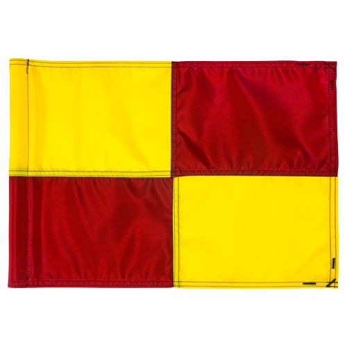 Large check golf flag - 400d tube - yellow - with red