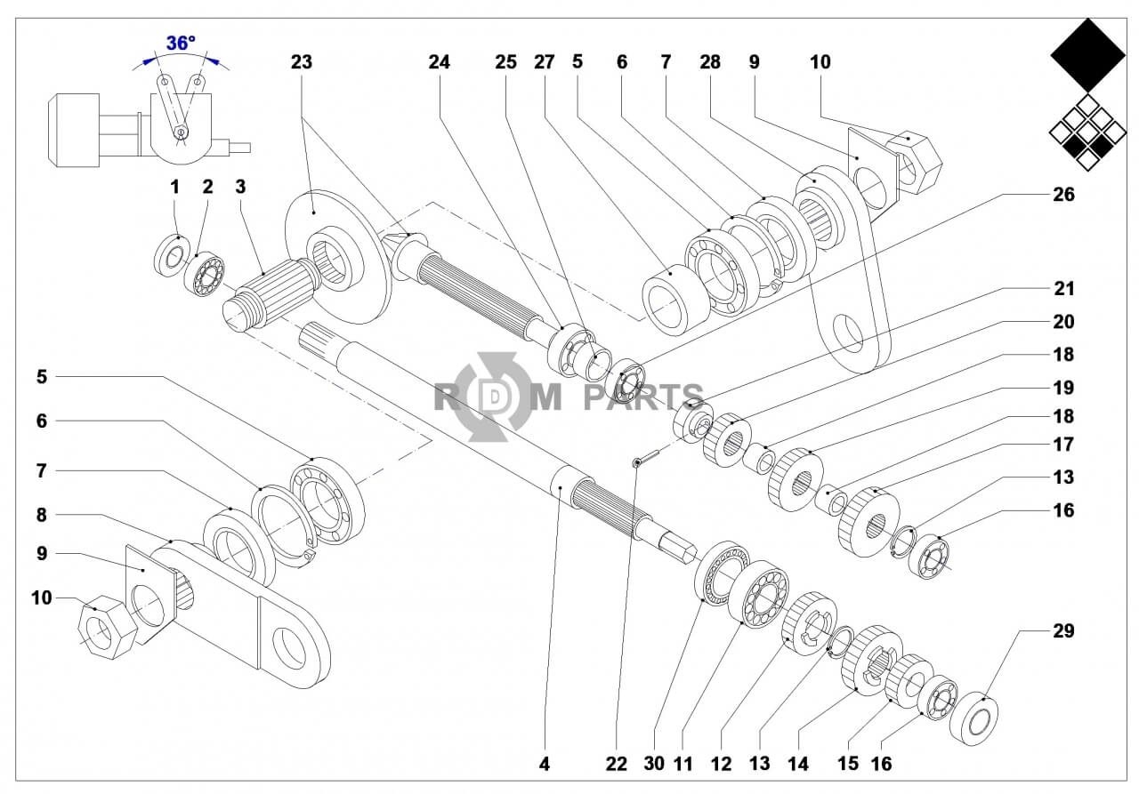Replacement parts for VD7526 Transmissie