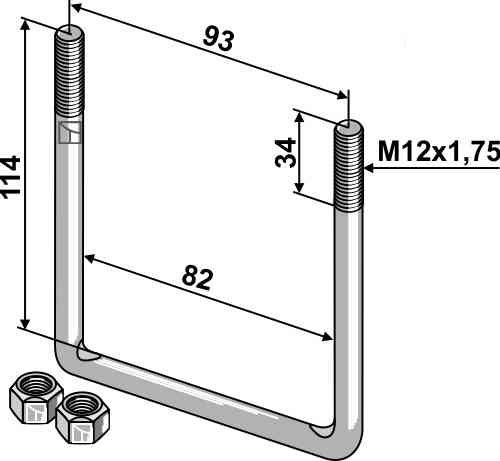 Stirrup bolt - M12x1,75