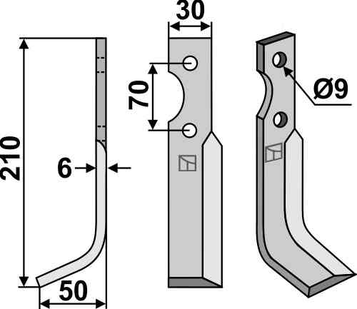 Blade, left model fitting for Gutbrod 75.73.026