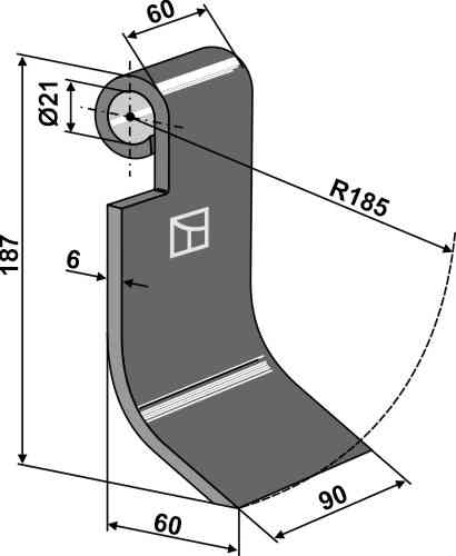 Flail left model fitting for Kleine 14-802-31-00-02