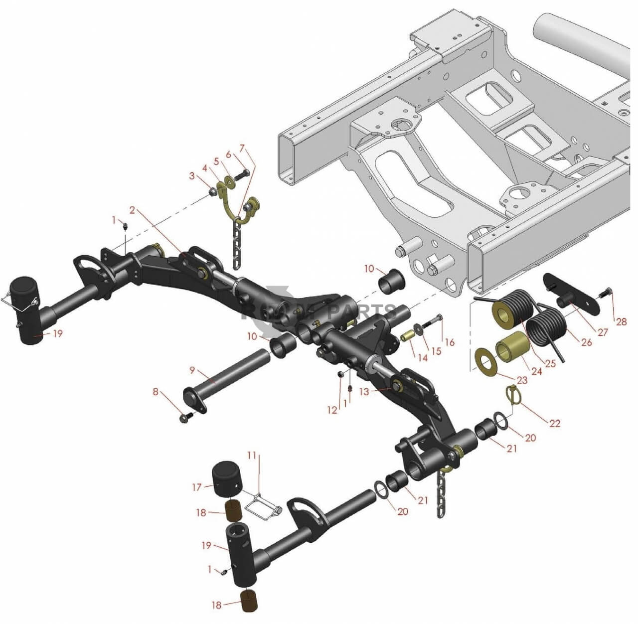 Replacement parts for RM 5210D 5410D 5510D 5610D Rear lift arm