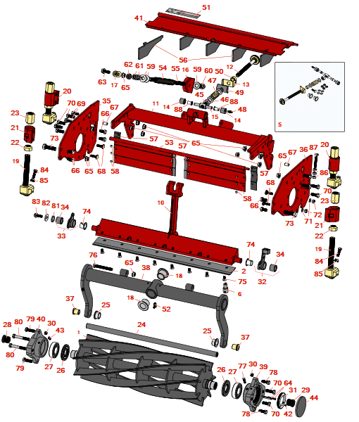 Toro Reelmaster 5500-d cutting unit - models 03860, 03861 & 03862