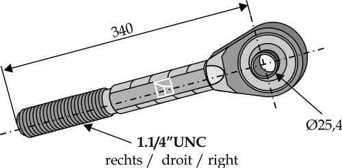 Swivelling tie-rod left