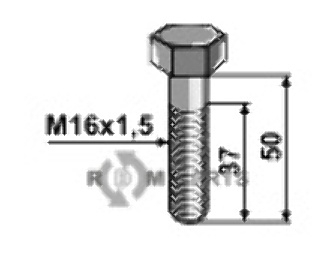 Sechskantschraube mit feingewinde - m16x1,5x50 - 12.9 51-1650