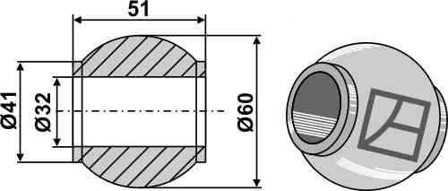 Ball for top hooks Cat. III