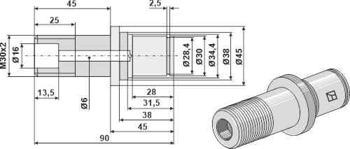 Axle end fitting for VAderstad 413929