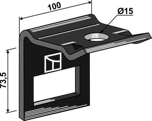 Clamp for tine 70 x 12