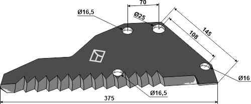 Silage knive fitting for Pöttinger 434.015