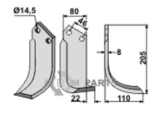 Fräsmesser, rechte Ausführung geeignet für Breviglieri 30329D