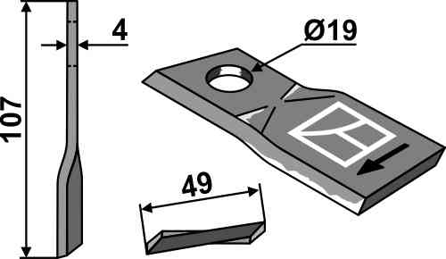 Rotary mower blade fitting for Pöttinger 434986