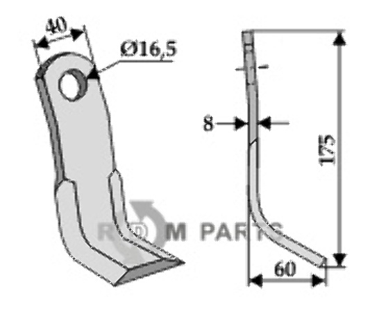 RDM Parts Y-Messer geeignet für Kuhn 36015092