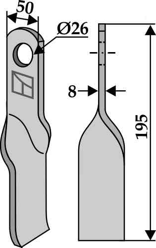 RDM Parts Gedrehtes Messer geeignet für Sovema 900 238 136