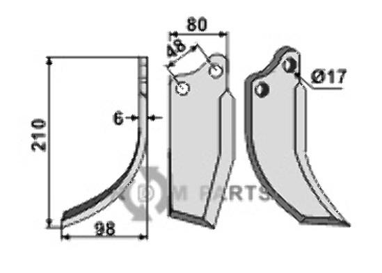 Fräsmesser, linke Ausführung geeignet für Agromet 150002001