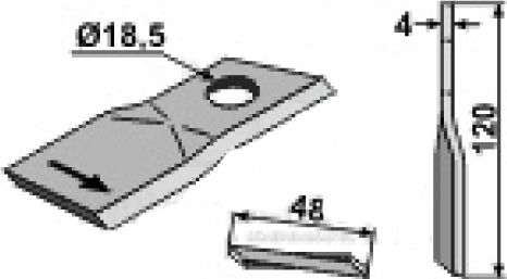 Rotary mower blade fitting for Lely 4.1201.1473.0 / 9.1127.0003.2