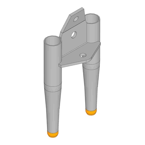 Double alloy hollow tine with carbide tip - .750mt x 4.750l x .530od