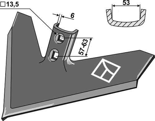 Sweep 460 x 6 fitting for John Deere 43CP18TW Sweep 460 x 6 fitting for John Deere 43CP18TW