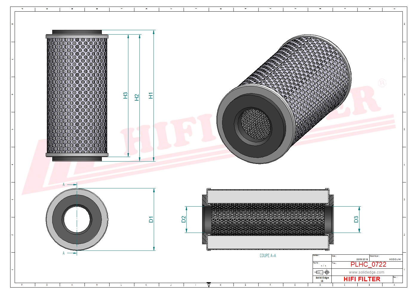 Hydraulic filter passend voor parker 933488 q