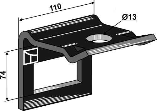 Clamp for tine 80 x 10