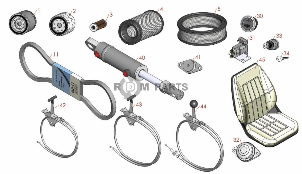 Replacement parts for Jacobsen Greens King V & VI Filters, Gauges & Belts