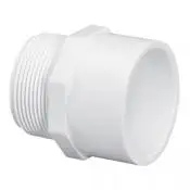 Draadeind - buitendraad x inwendig lijm - PVC drukfitting dunwandig