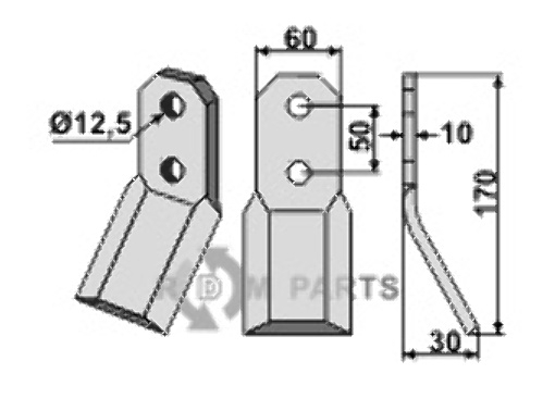Rotary tine fitting for Pegoraro 5329