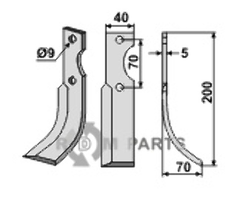 Blade, right model fitting for Fort 15055077
