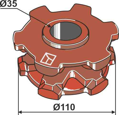 Deflection sheave 110 x 35 fitting for Hagedorn 038502000-0