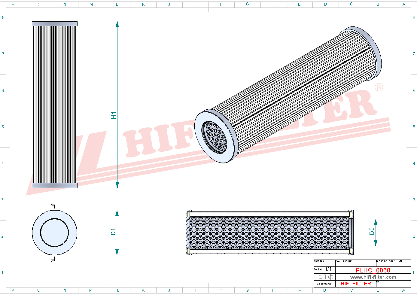 Hydraulic filter passend voor hydac 0100 dn 025bh4hc