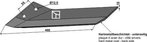 Replacement wing hard metal - left fitting for Lemken Kristall 3374543
