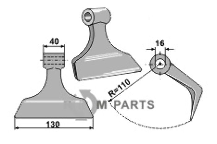 RDM Parts Pruning hammer fitting for Maschio / Gaspardo T24004025