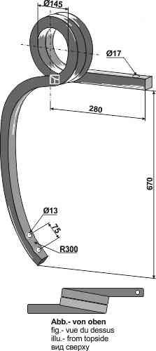 Double coil spring, right fitting for Amazone / BBG HC117