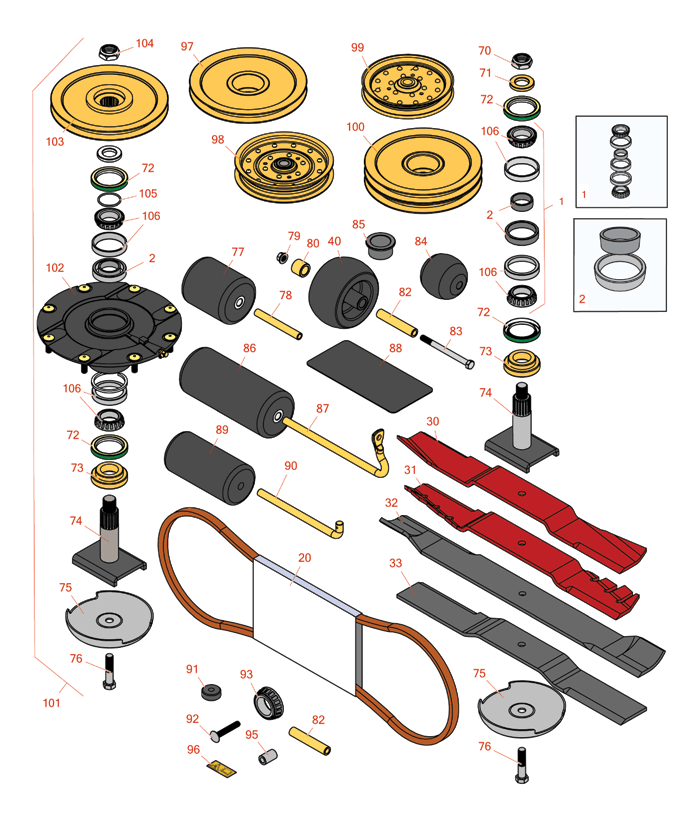 Cutting deck parts suitable for your Toro 7200 &7210