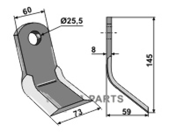 RDM Parts Y-klinge egnet til Howard 222034000