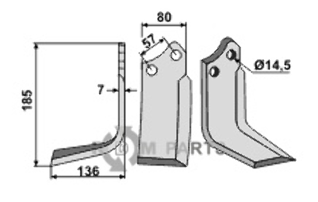Fräsmesser, linke Ausführung geeignet für Muratori 120128
