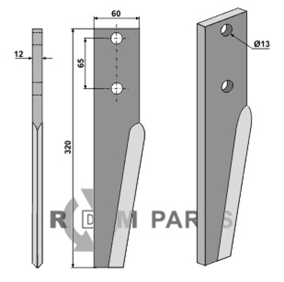 Tine for rotary harrows