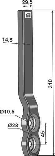 Tine fitting for Monosem 11121 - 65021000