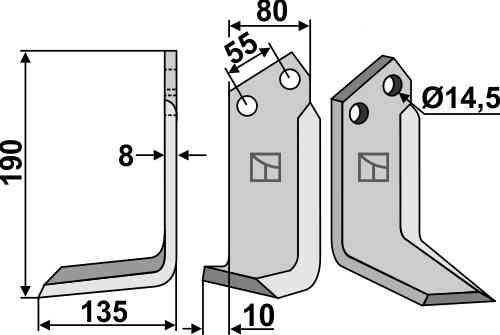 Blade, left model fitting for Nardi 8CS5003