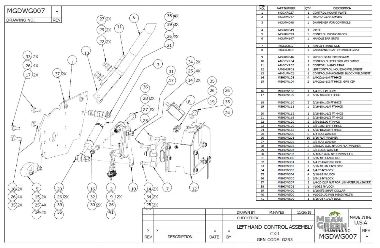 Lefthand Control Assembly