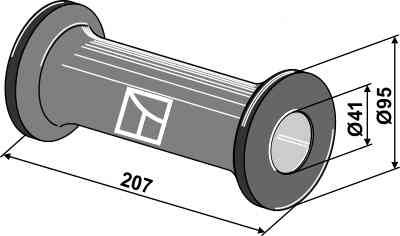 Zwischenstück für 28x28 Vierkantwellen geeignet für Frost 05036.100.02 Zwischenstück für 28x28 Vierkantwellen geeignet für Frost 05036.100.02